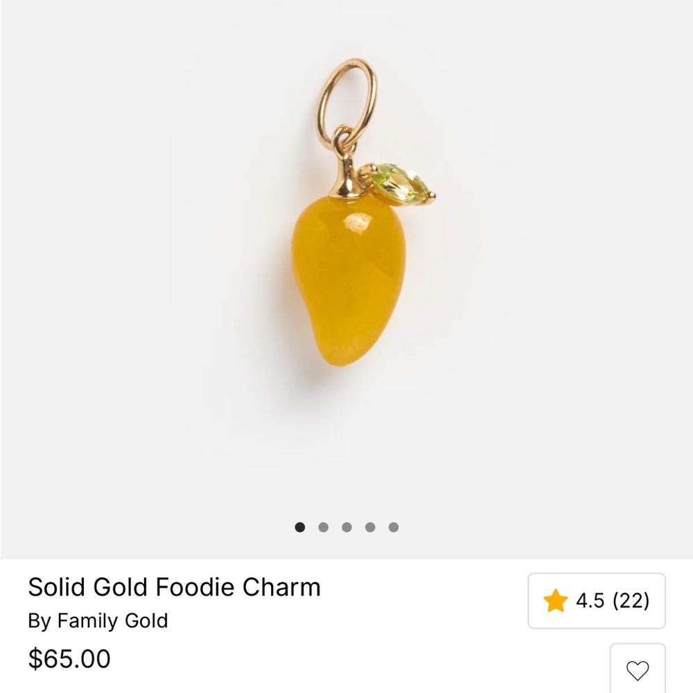 Solid Gold Mango Charm